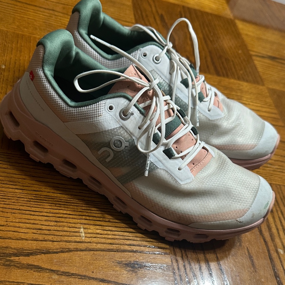 On Running Women's White and Coral Sneakers